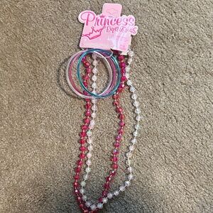 Expressions Princess Beaded Jewelry Set - Pink and white necklaces.